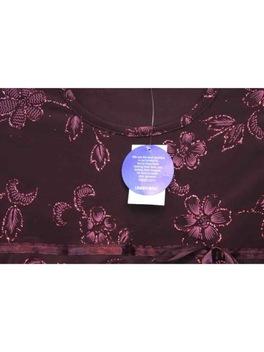 Y2K Limited too Shirt sz 12 Ruffle Layer Stretch Glittery Christmas Holiday